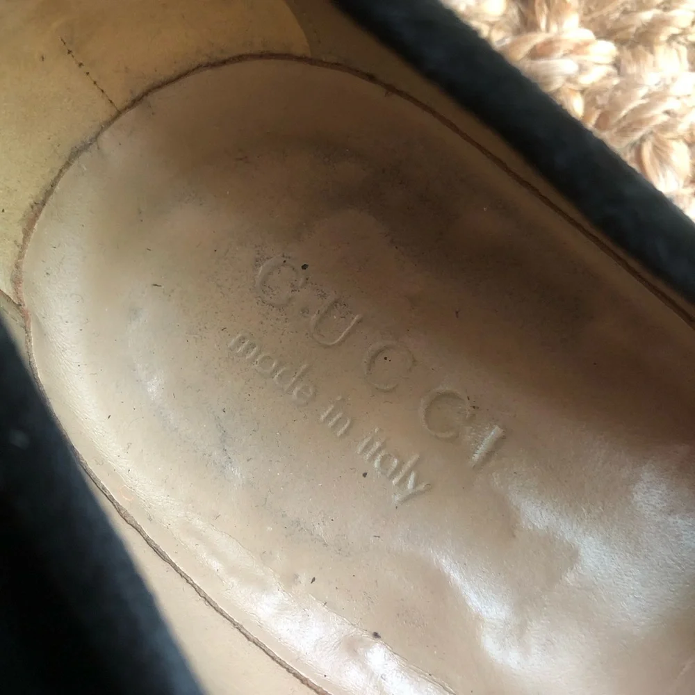 Gucci: Suede Horsebit Loafer. Vintage. Black. Size 9 D